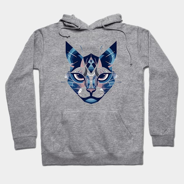 Geometric Cat Face Hoodie by DLXDesignz